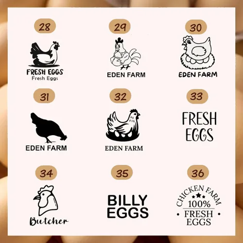 Miniatura 7 de Sellos de huevos personalizados para huevos frescos Sello de huevo de goma personalizado Etiquetas de huevos de granja Regalos de gallinero