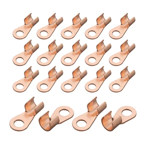 Miniatura 27 de Fielect 100 Uds. Terminales de cable de batería de alambre de cobre abierto OT-10A, terminales de anillo de crimpado, conectores de orificio