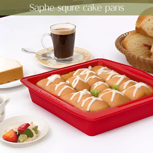 Miniatura 3 de saphe Bandeja de silicona para pastel cuadrado de 8 pulgadas, moldes antiadherentes de silicona para pastel, moldes para hornear brownie