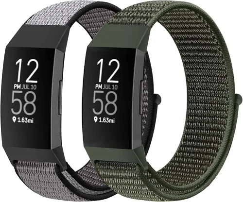 Miniatura 25 de Correas de reloj de nailon compatibles con Fitbit Charge 4/Charge 3/SE, pulsera de repuesto transpirable suave para deporte, correa con banda