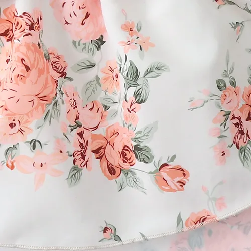 Miniatura 9 de Vestido de niña recién nacida, floral, manga con volantes, casual, vestido de playa, vestido de princesa con falda de princesa, vestidos de verano