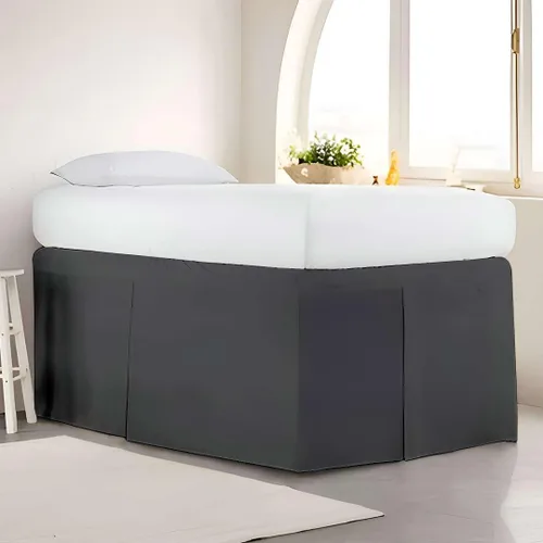 Miniatura 23 de Ready To Rest Falda para cama nido individual de 12 pulgadas de caída, faldas de cama estilo plisado para camas nido, esquinas divididas con Blanco