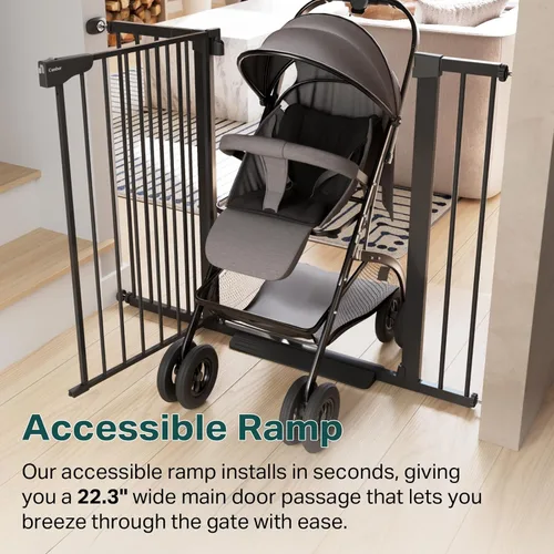 Miniatura 8 de Cumbor Puerta de bebé extra alta de 36 pulgadas para escaleras, puerta para perros de 29.7-40.6 pulgadas de ancho para puertas, puertas de mascotas