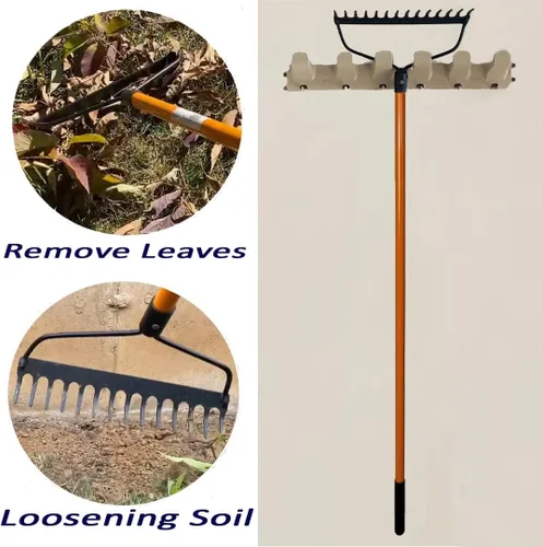 Miniatura 4 de Ashman - Rastrillo de arco (1 unidad) – Rastrillo resistente para recoger hojas caídas, equipado con mango de goma para una fuerte sujeción cuando