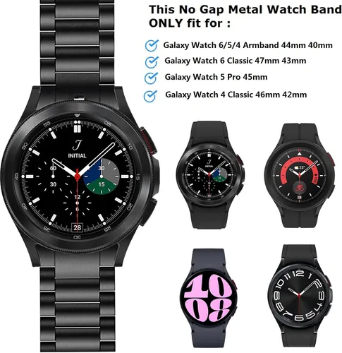 Miniatura 4 de OTOPO No Gap - Correa de metal compatible con Galaxy Watch 6 Classic de 1.850 in 1.693 in, Watch 6 5 4 Band 1.575 in 1.732 in, Watch 5 Pro, Watch 4