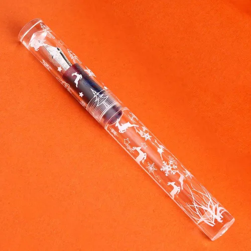 Miniatura 2 de Copo de nieve versión de Navidad C1 Eye Dropper Relleno Pluma Estilográfica Totalmente Transparente Gran Capacidad Almacenamiento de Tinta con Caja