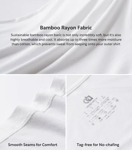Miniatura 5 de DAVID ARCHY - Camisetas interiores de algodón y rayón de bambú con cuello redondo para hombre, de tirantes, paquete de 3 o 4