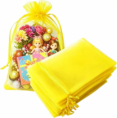 Miniatura 29 de Juego de 50 bolsas de organza de regalo con cordón azul aguamarina de 4 x 6 pulgadas para baby shower, Navidad, boda, recuerdos de fiesta, despedida