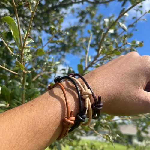Miniatura 19 de 3 mm Men Genuine Leather Bracelet - Handmade Adjustable Cuff, Mens Minimalism Leather Wrap Wristband, Simple Accessories, Premium Leather, Women