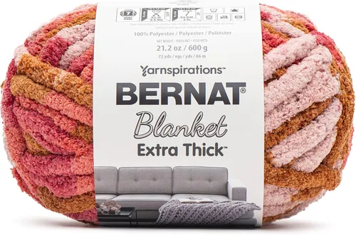 Miniatura 49 de Bernat - Hilo para manta extra grueso color niebla azul - 1 paquete de 21.12 oz/598.74 g - 100% poliéster - #7 Jumbo - 72 yardas - Hilo grueso