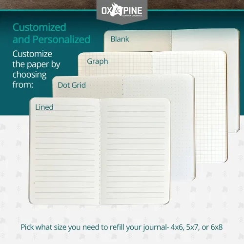 Miniatura 8 de Ox & Pine Recambios de cuaderno Kraft para diario de cuero recargable (paquete de 4) de 4 x 6 pulgadas, 5 x 7 pulgadas o 6 x 8 pulgadas