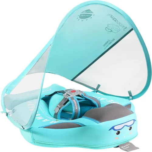 Miniatura 9 de Flotadores para bebé para piscina con dosel toldo de protección solar extraíble Mambobaby Float No Inflable Mejora Añadir cola Evitar Voltear Nueva