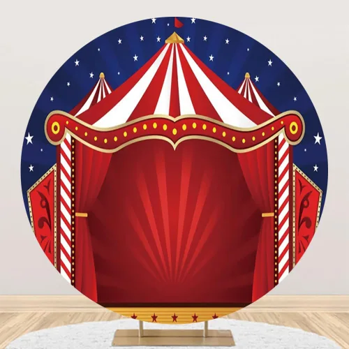 Renaiss Carpa de circo redonda de 3 x 3 pies para sesión de fotos, para niños y niñas, retrato, carpa roja, cielo estrellado, círculo, fotografía,
