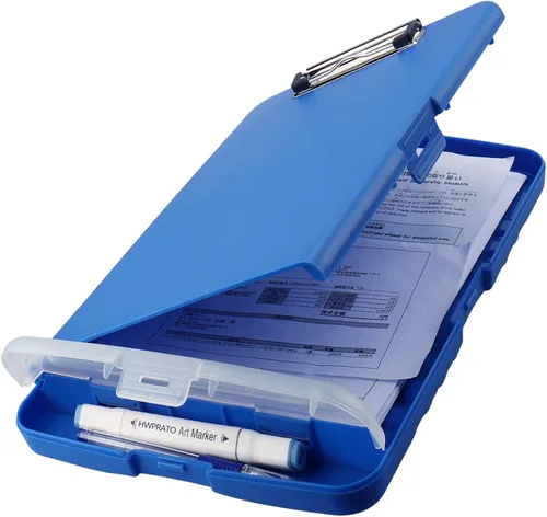 Miniatura 18 de HWPRATO Organizador de Portapapeles con Almacenamiento Portapapeles Plegable para Enfermería Carpeta de Archivo de Plástico con Estuche de Azul