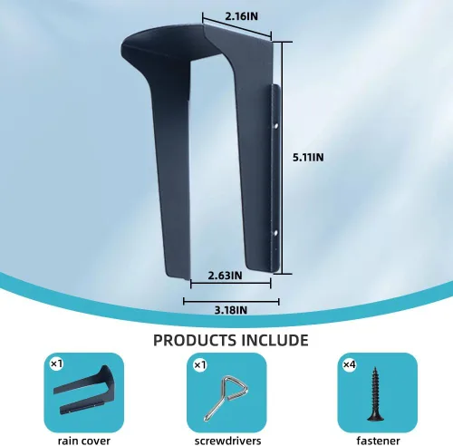 Miniatura 5 de Cubierta impermeable para timbre de puerta, protección antirreflejos, bloqueo de huellas dactilares, cubierta impermeable de metal negro