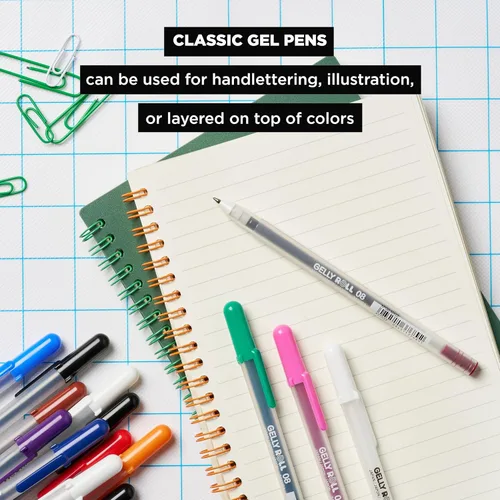 Miniatura 4 de SAKURA - Bolígrafos de tinta gel Gelly Roll - Puntas medias y gruesas para diario, arte o dibujo - Tinta blanca clásica - Puntas de tamaños variados
