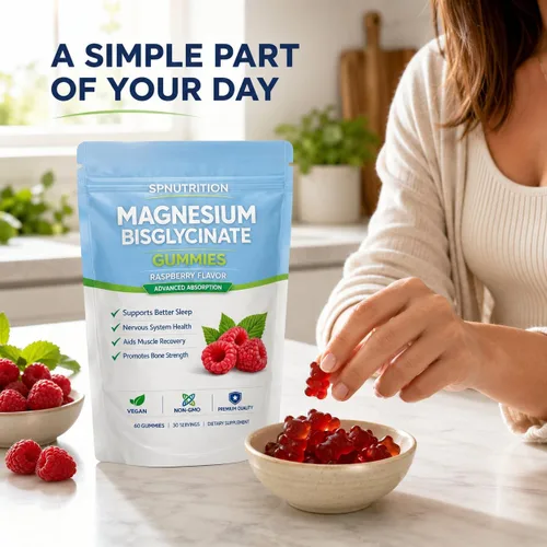 Miniatura 7 de Spnutrition - Gomitas de bisglicinato de magnesio con 400 mg de quelato de bisglicinato de magnesio, sal marina, polvo de fruta de frambuesa, mejora