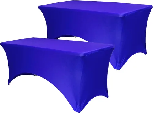 Miniatura 11 de YOUR CHAIR COVERS - Paquete de 2 manteles de mesa elásticos de elastano para mesas rectangulares de 6 pies, 72 pulgadas de largo x 30 pulgadas