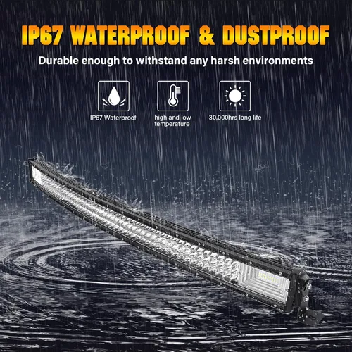 Miniatura 8 de AUXTINGS 42 inch Curved LED Light Bar with Remote Controller Wiring Harness,540W Triple Row Spot Flood Beam,Strobe Flash Work Light Driving