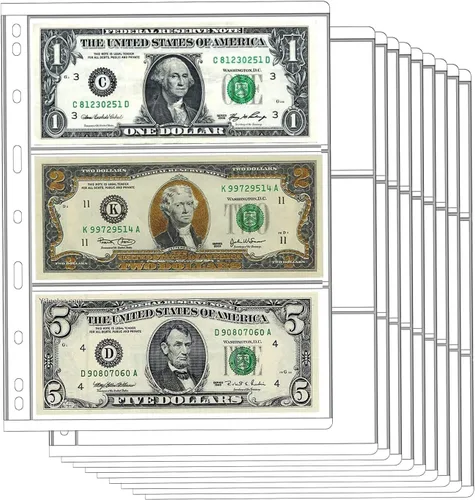 Miniatura 12 de Páginas con bolsillos para monedas de 30 compartimentos, AITIME soporte estándar de 9 orificios para coleccionistas, 10 hojas de níquel, monedas