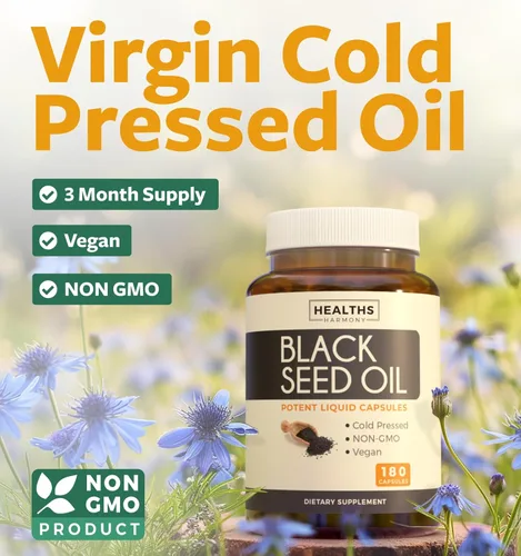 Miniatura 2 de Aceite de Semilla Negra - 180 Cápsulas de gelatina blanda (no OGM y vegano) Premium prensado en frío Nigella Sativa que produce aceite puro