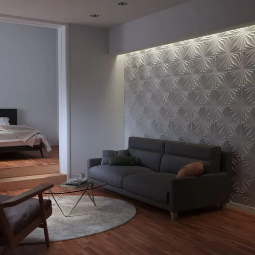 Miniatura 12 de Ekena Millwork WP20X20AHWH 19 5/8 pulgadas de ancho x 19 5/8 pulgadas de alto Asher EnduraWall Decorativo 3D Panel de pared cubre 2.67 pies cuadrados