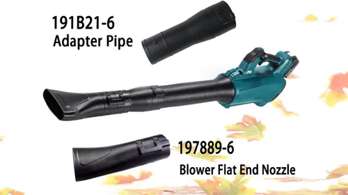 Miniatura 7 de Adaptador de boquilla de soplador 191L13-5 191B21-6 / Boquilla de extremo plano 197889-6 compatible con Makita X2 36V XBU02Z - XBU03 18V soplador