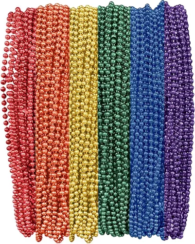Miniatura 7 de Surtido de cuentas Mardi Gras de 33 pulgadas, 0.276 in, 6 docenas, 72 collares