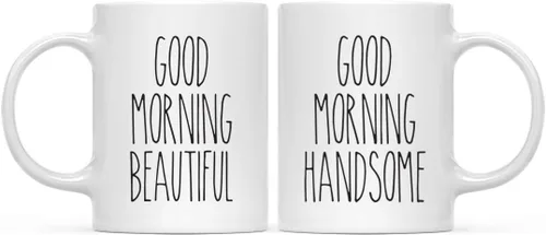 Miniatura 10 de Andaz Press Simple Farmhouse - Decoración rústica de otoño para cocina, 11 onzas, taza de té de café de cerámica, regalo para parejas, bestia