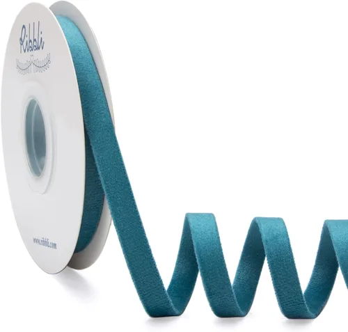 Miniatura 37 de Ribbli - Cinta de terciopelo azul grisáceo claro de doble cara, 1/2 pulgada, carrete de 10 yardas, azul grisáceo claro. Uso para adornos de árbol