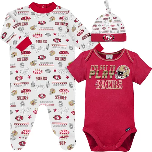 Miniatura 16 de Gerber Conjunto de regalo unisex para bebé con pies de equipo de la NFL para dormir y jugar