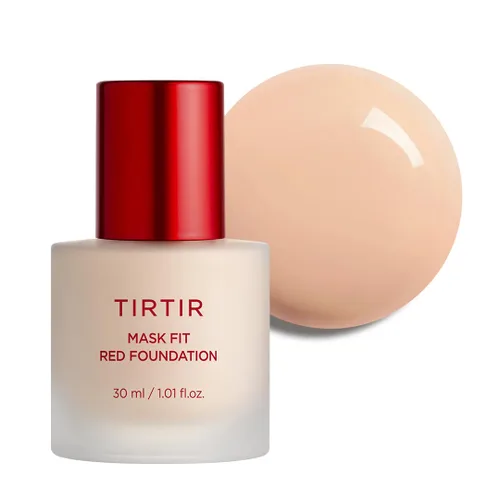 Miniatura 17 de TIRTIR Base de maquillaje rojo Mask FitCobertura impecable de larga duración, esencia energética, ligera, hidratante, difuminadora de poros, acabado