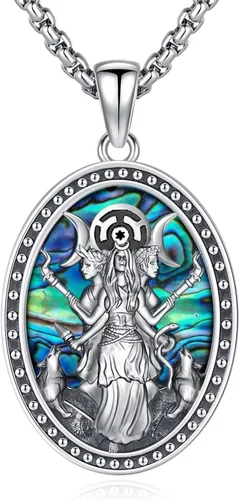 Miniatura 30 de Joyería Mágica para Mujeres y Hombres Nudo de Bruja Plata 925 Original Collar de Nudo de Bruja Tetragrammaton Hecate Collar Lilith Collar Pentagrama