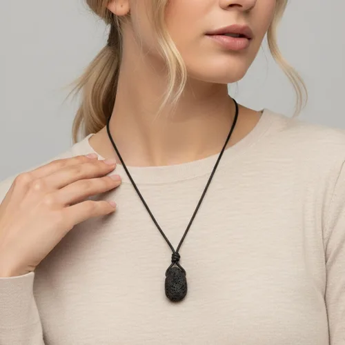 Miniatura 4 de Luck Strings Collar con colgante de cristal hecho a mano con piedras preciosas de chakras, diseño unisex para hombres y mujeres, gargantilla grande