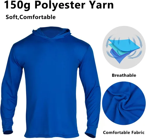 Miniatura 5 de VENDACE Camisas de manga larga de seguridad de alta visibilidad para hombre, paquete de 3 camisas de trabajo de construcción Hi Vis con capucha Con