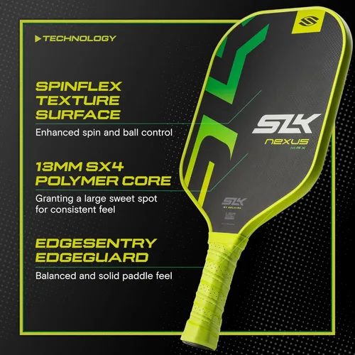 Miniatura 4 de Selkirk Sport Paletas de pickleball SLK Nexus 2025 Superficie SpinFlex y cara de paleta de pickleball de fibra de vidrio Núcleo de polímero SX4