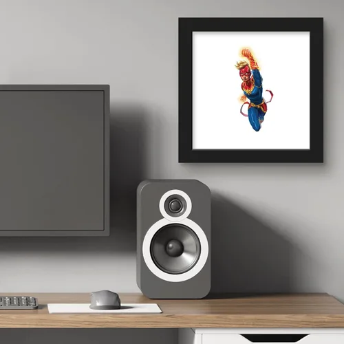 Miniatura 6 de Trends International Gallery Pops Marvel Comics Avengers - Póster de pared de Capitana Marvel, 12 x 12 pulgadas, versión enmarcada en negro