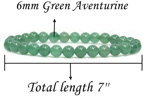 Miniatura 2 de Pulsera elástica hecha a mano con gemas semipreciosas de 1564 de pulgada con cuentas redondas de 7 pulgadas, unisex