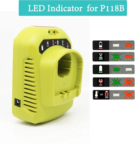 Miniatura 2 de Paquete con 2 baterías Cell9102 de 18 V capacidad de 3.0 Ah y cargador P118B para herramientas Ryobi inalámbricas de 18 V