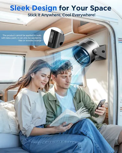 Miniatura 4 de EasyAcc Ventilador de escritorio turbo pequeño de 6000 mAh, máximo 24 horas de tiempo de trabajo, potente flujo de aire de 16 pies, ventilador
