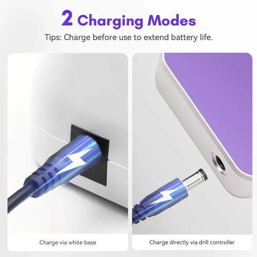 Miniatura 8 de Makartt Lima Profesional de Uñas - Lima de uñas eléctrica de 35000RPM con motor sin núcleo de 60W, lima E recargable de escritorio y portátil 2 en 1