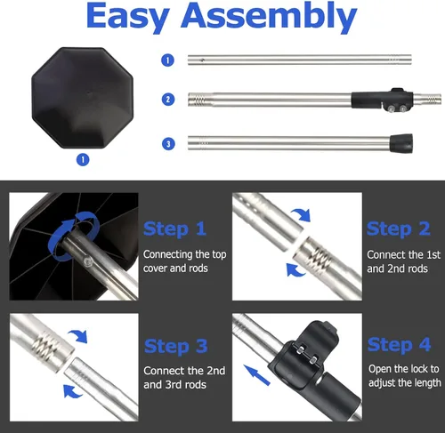 Miniatura 9 de Soporte para bolsa de viaje de golf, 33 a 60 pulgadas, varilla de soporte telescópica ajustable para aerolíneas rígidas, brazo rígido, protector