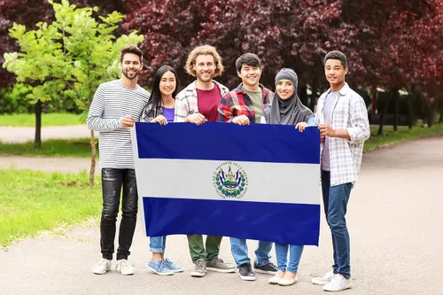 Miniatura 2 de DANF - Bandera de El Salvador de 3 x 5 pies de poliéster grueso, resistente a la decoloración, ojales de latón, cabecera de lona, banderas