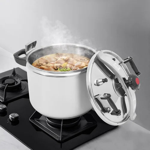 Miniatura 2 de Olla a presión de acero inoxidable de 40L/42.27 cuartos de galón, olla a presión superior para estufa comercial con dos clips de seguridad