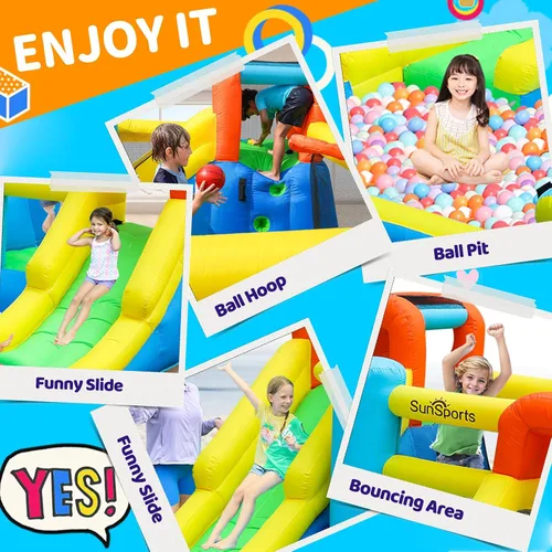 Miniatura 4 de Tobogán acuático inflable para patio trasero de niños, casa de rebote con tobogán acuático, casa inflable para parque acuático inflable para húmedo