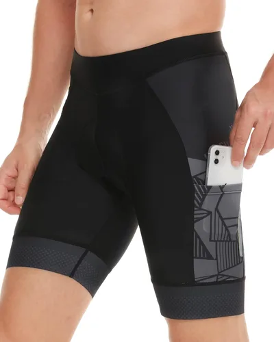 DEALYORK Pantalones cortos de ciclismo acolchados para hombre, ropa interior de bicicleta con acolchado 3D, forro de montaña, para ciclismo,