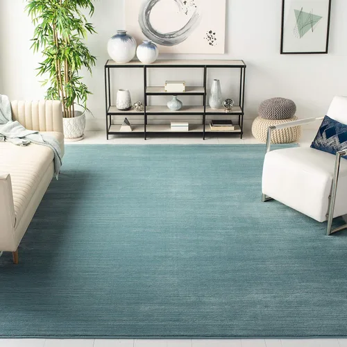 SAFAVIEH Alfombra de Área 9x12 - Colección Vision - Grande - Aguamarina, Diseño Moderno Degradado, No Desprende Pelusa y Fácil de Limpiar, Ideal Azul