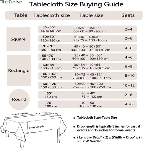 Miniatura 6 de TruDelve Mantel Cuadrado de Algodón para Mesas, Manteles a Rayas Beige para Exteriores, Mantel de Otoño para Picnic (Beige, 55"x55", Cuadrado)