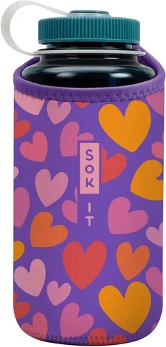 Miniatura 253 de Sok It BotlSok Funda para botella de agua con cubierta de neopreno aislante (Floral abstracto, se ajusta a CamelBak o Nalgene de 12 onzas)