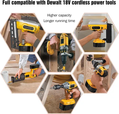 Miniatura 7 de Batería de repuesto para batería Dewalt de 18 V, batería de iones de litio de 6.5 Ah compatible con herramientas eléctricas inalámbricas Dewalt